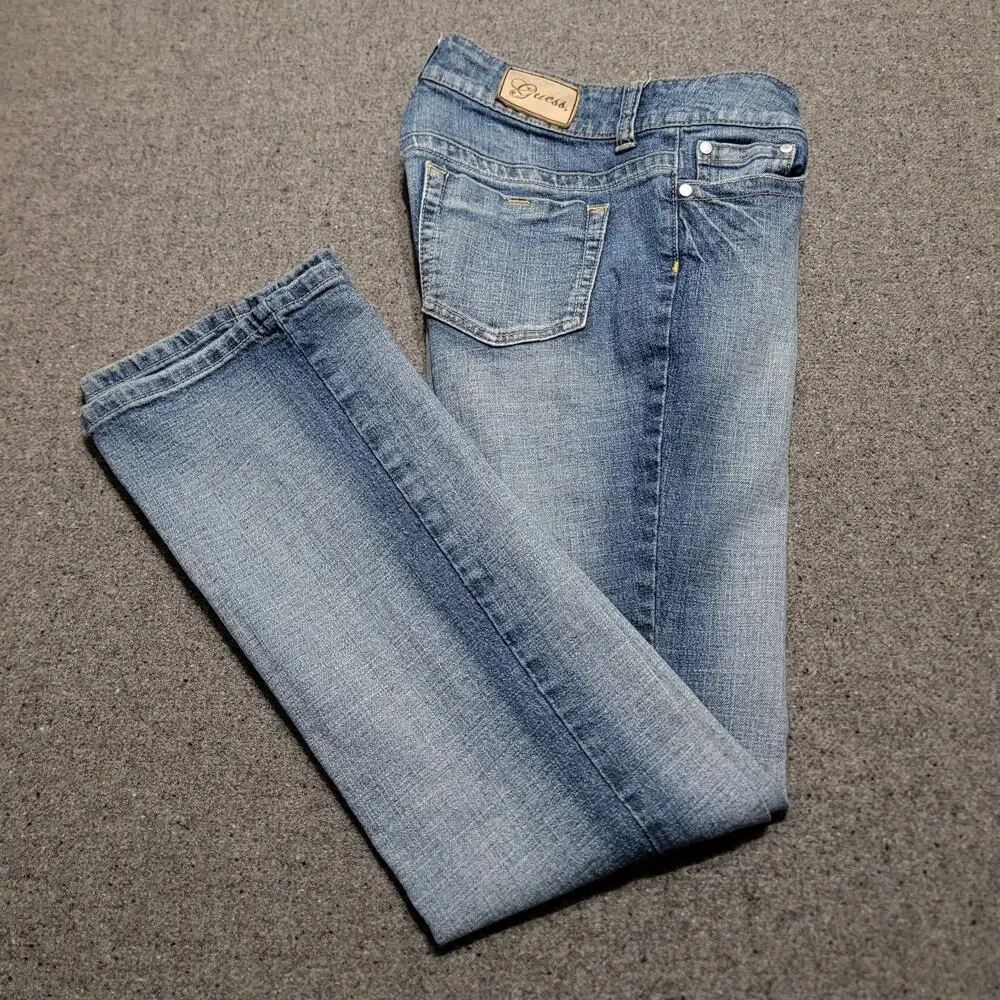 Guess Jeans Womens 27x32 Blue Malibu Bootcut Low Rise Denim Pants Stretch Casual